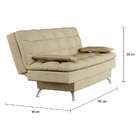 Sofá-cama 3 Lugares Casal Superior Suede Velvet Bege