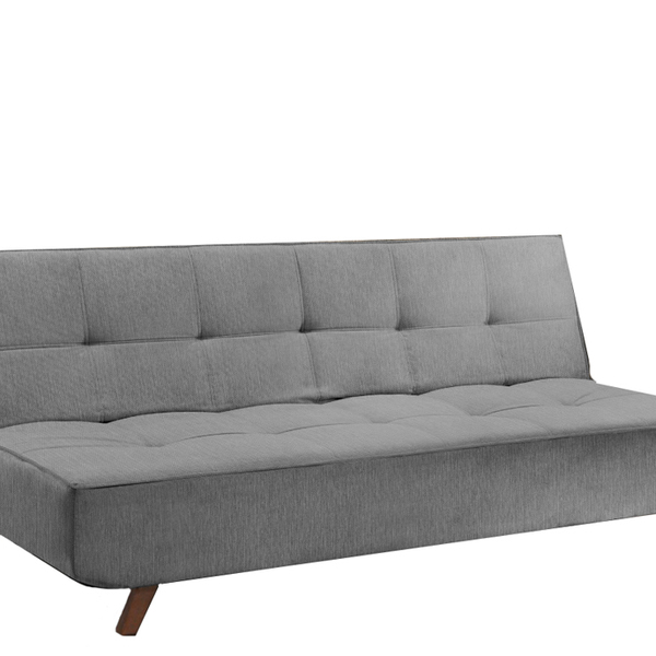 Sofá Cama 3 Lugares Cinza Em Veludo 1,89m Rem