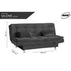 Sofá Cama 3 Lugares Com 2 Almofadas Salomé Matrix Suede Pena