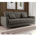 Sofá Cama 3 Lugares Com Baú Pâmela  Chumbo