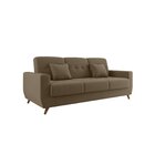 Sofá Cama 3 Lugares Com Baú Pâmela  Marrom Claro