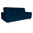 Sofá-cama 3 Lugares Com Baú Pamela Veludo Azul