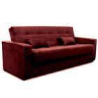 Sofá Cama 3 Lugares Dinorá 220cm Veludo Vermelho