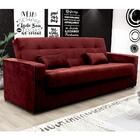 Sofá Cama 3 Lugares Dinorá 220cm Veludo Vermelho