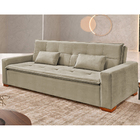 Sofá Cama 3 Lugares Em Linho Bege 2,17 Burano