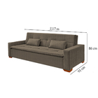 Sofá Cama 3 Lugares Em Linho Marrom 2,17 Burano
