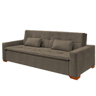 Sofá Cama 3 Lugares Em Linho Marrom 2,17 Burano