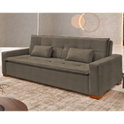 Sofá Cama 3 Lugares Em Linho Marrom 2,17 Burano