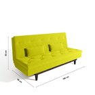 Sofá Cama 3 Lugares Em Suede Tokio Yescasa Amarelo / Tabaco