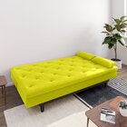 Sofá Cama 3 Lugares Em Suede Tokio Yescasa Amarelo / Tabaco