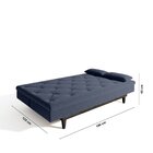 Sofá Cama 3 Lugares Em Suede Tokio Yescasa Azul/ Tabaco