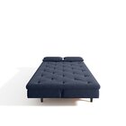 Sofá Cama 3 Lugares Em Suede Tokio Yescasa Azul/ Tabaco