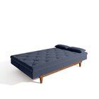 Sofá Cama 3 Lugares Em Suede Tokio Yescasa Azul/mel