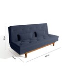 Sofá Cama 3 Lugares Em Suede Tokio Yescasa Azul/mel
