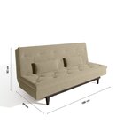 Sofá Cama 3 Lugares Em Suede Tokio Yescasa Castor/ Tabaco