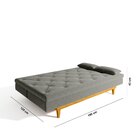 Sofá Cama 3 Lugares Em Suede Tokio Yescasa Cinza