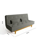 Sofá Cama 3 Lugares Em Suede Tokio Yescasa Cinza