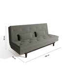 Sofá Cama 3 Lugares Em Suede Tokio Yescasa Cinza / Tabaco