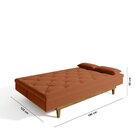 Sofá Cama 3 Lugares Em Suede Tokio Yescasa Laranja/ Castanho