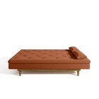 Sofá Cama 3 Lugares Em Suede Tokio Yescasa Laranja/ Castanho