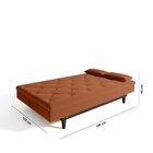 Sofá Cama 3 Lugares Em Suede Tokio Yescasa Laranja/tabaco