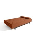 Sofá Cama 3 Lugares Em Suede Tokio Yescasa Laranja/tabaco