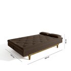 Sofá Cama 3 Lugares Em Suede Tokio Yescasa Marrom/castanho