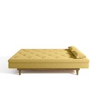 Sofá Cama 3 Lugares Em Suede Tokio Yescasa Mostarda/ Castanho