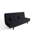 Sofá Cama 3 Lugares Em Suede Tokio Yescasa Preto / Tabaco