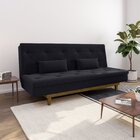Sofá Cama 3 Lugares Em Suede Tokio Yescasa Preto/castanho