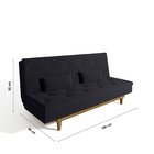 Sofá Cama 3 Lugares Em Suede Tokio Yescasa Preto/castanho