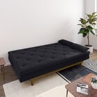 Sofá Cama 3 Lugares Em Suede Tokio Yescasa Preto/castanho