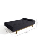 Sofá Cama 3 Lugares Em Suede Tokio Yescasa Preto/castanho