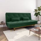 Sofá Cama 3 Lugares Em Suede Tokio Yescasa Verde/castanho