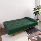 Sofá Cama 3 Lugares Em Suede Tokio Yescasa Verde/castanho