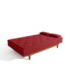 Sofá Cama 3 Lugares Em Suede Tokio Yescasa Vermelho/mel