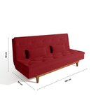 Sofá Cama 3 Lugares Em Suede Tokio Yescasa Vermelho/mel