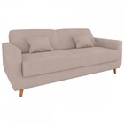 Sofá Cama 3 Lugares Emilia Reclinável Veludo Marrom Claro - M