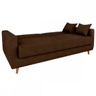 Sofá Cama 3 Lugares Emilia Reclinável Veludo Marrom - Matrix