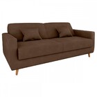 Sofá Cama 3 Lugares Emilia Reclinável Veludo Marrom - Matrix