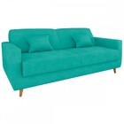 Sofá Cama 3 Lugares Emilia Reclinável Veludo Verde Menta - Ma