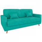 Sofá Cama 3 Lugares Emilia Reclinável Veludo Verde Menta - Ma