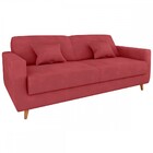 Sofá Cama 3 Lugares Emilia Reclinável Veludo Vermelho - Matrix