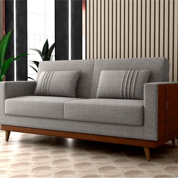 Sofá Cama 3 Lugares Esther 203cm X 90cm X 95cm Chumbo/montana