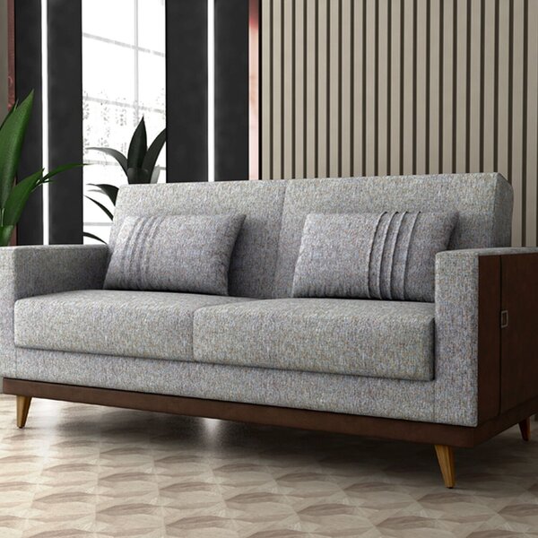 Sofá Cama 3 Lugares Esther 203cm X 95cm X 90cm Palha/montana