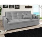 Sofá Cama 3 Lugares Facility Reclinável Veludo Liso Cinza G30