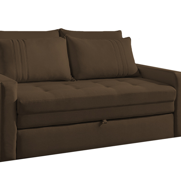 Sofá Cama 3 Lugares Fendi Em Veludo 1,60m Exit