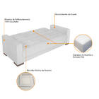 Sofá Cama 3 Lugares Jobim Suede - Amarena Móveis - Branco