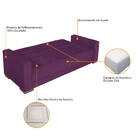 Sofá Cama 3 Lugares Jobim Suede - Amarena Móveis - Roxo