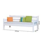 Sofá Cama 3 Lugares Madeira Maciça Branco Nemargi